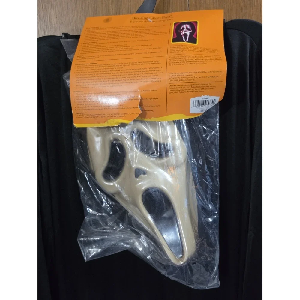 New Vitage 1997  Scream Ghost Face Bleeding Mask  Costume Fun World Adult Men XL